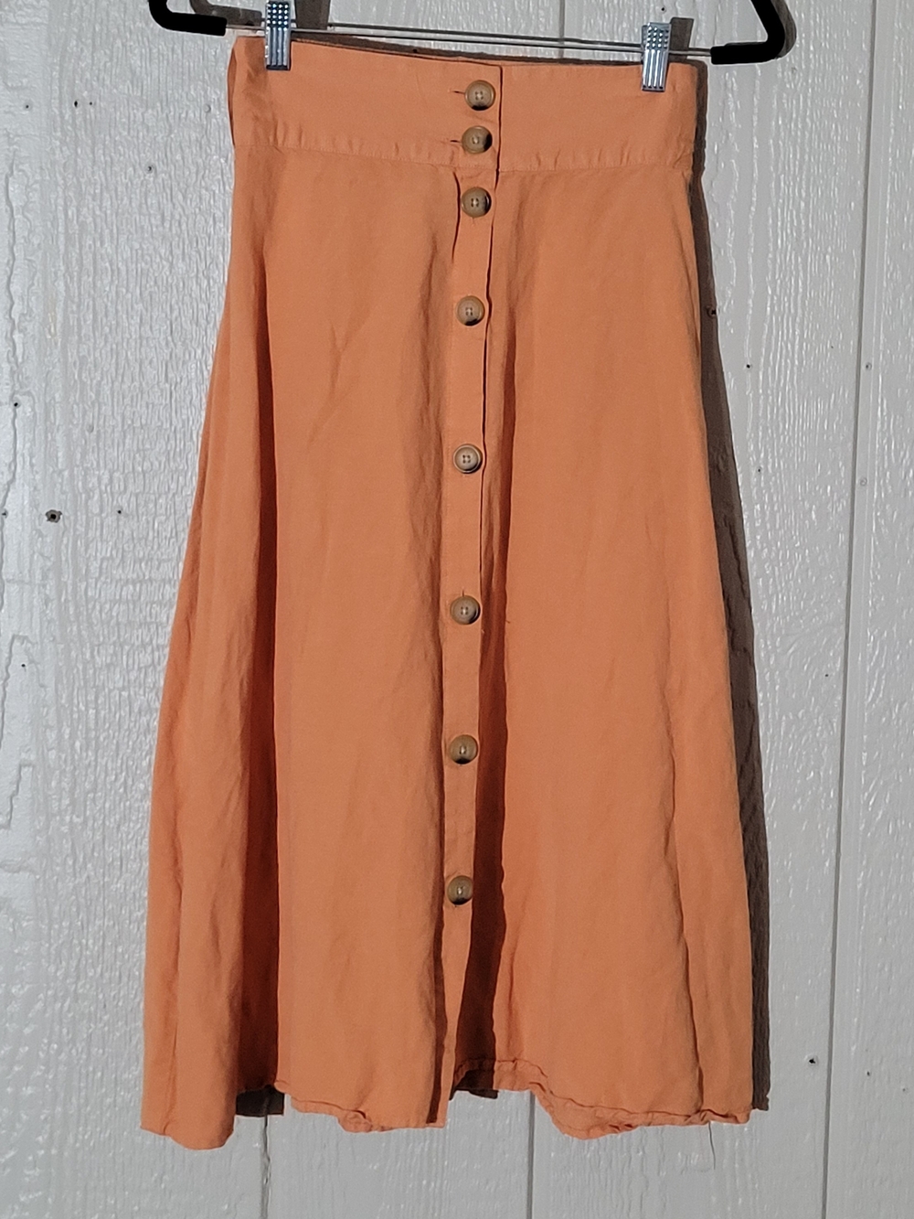 a new day Button-Front Midi Skirt